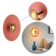 Modern Circular LED Wall Sconce with Gold Accent (White, Pink, Blue), 6W 3000K
