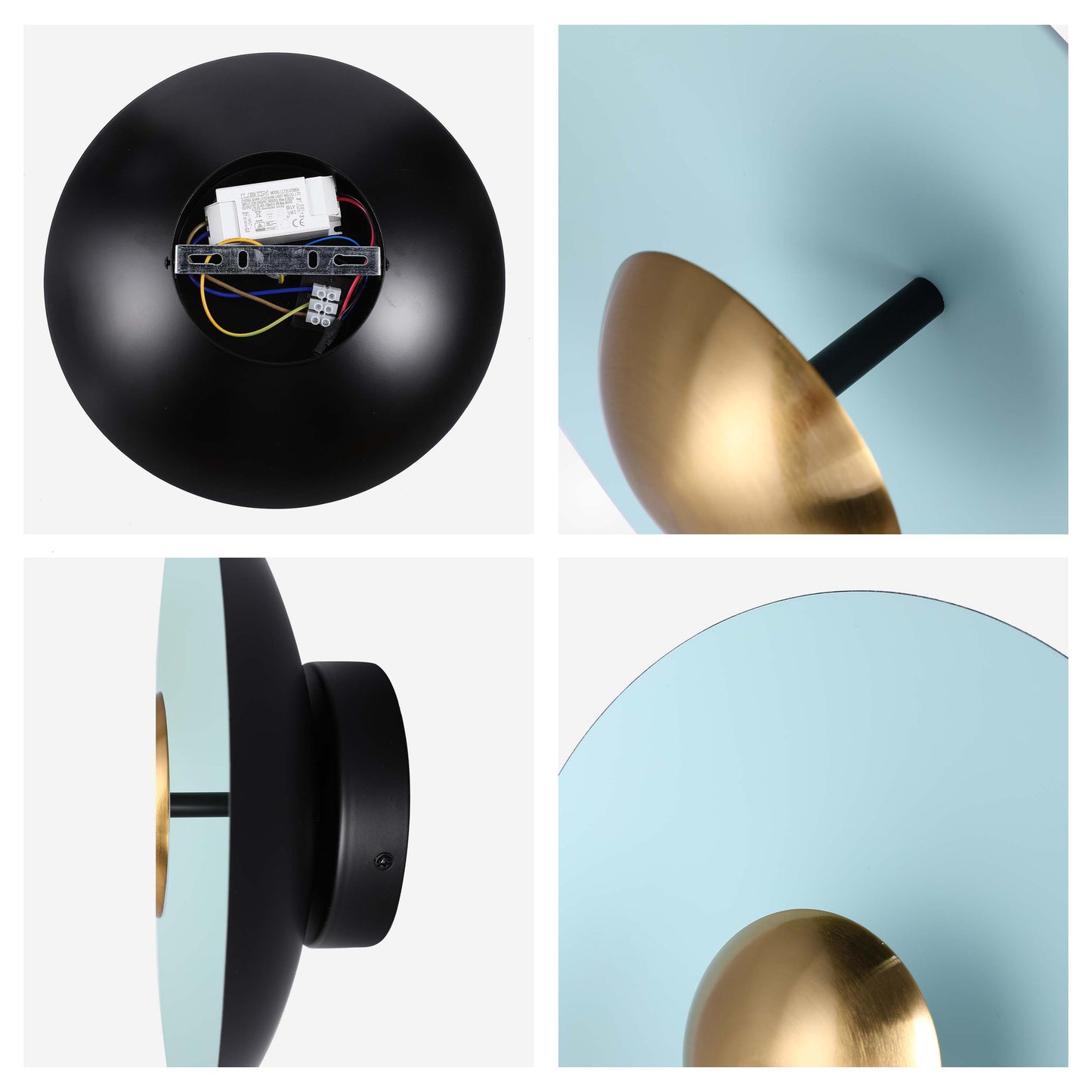 Modern Circular LED Wall Sconce with Gold Accent (White, Pink, Blue), 6W 3000K