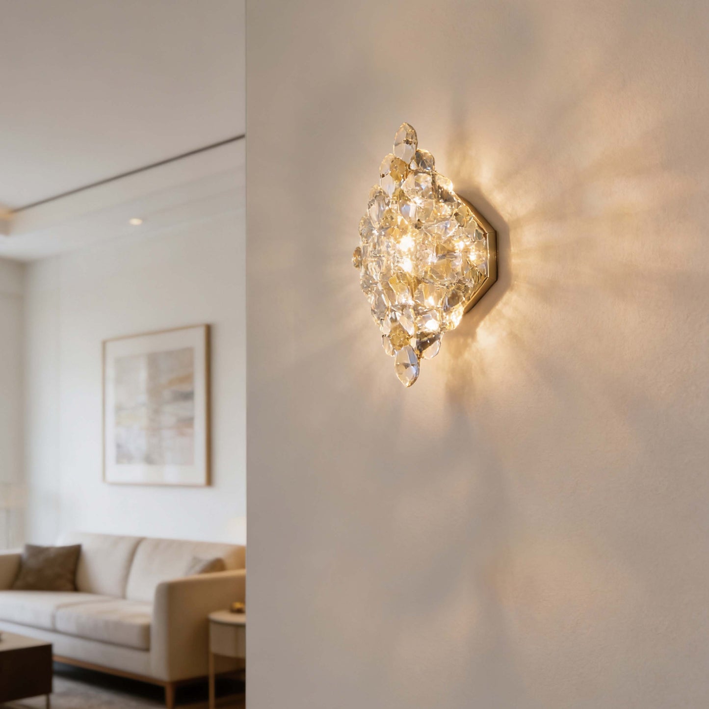 Luxury Gold Crystal Wall Sconce M2158, 4-Light E14
