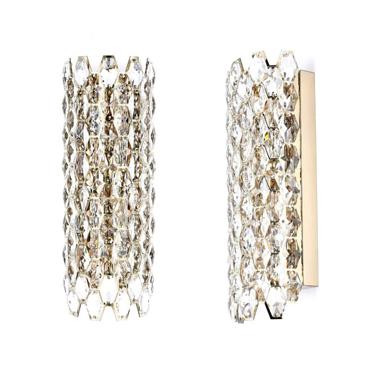 Premium Gold Crystal Deco Wall Sconce, E14 Dimmable