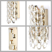 Premium Gold Crystal Deco Wall Sconce, E14 Dimmable