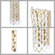 Premium Gold Crystal Deco Wall Sconce, E14 Dimmable