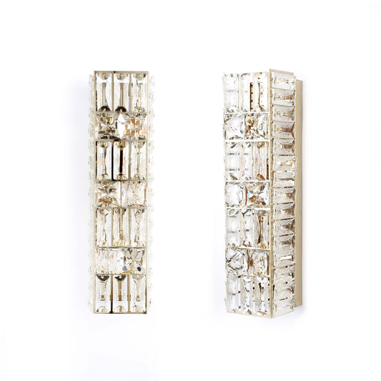 Premium Gold Geometric Crystal Wall Sconce, E14 Dimmable