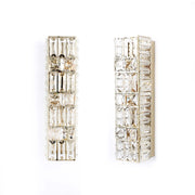 Premium Gold Geometric Crystal Wall Sconce, E14 Dimmable