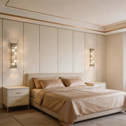 Premium Gold Geometric Crystal Wall Sconce, E14 Dimmable