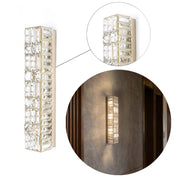 Premium Gold Geometric Crystal Wall Sconce, E14 Dimmable