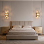 Premium Gold Tiered Crystal Wall Sconce, E14 Dimmable