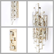 Premium Gold Tiered Crystal Wall Sconce, E14 Dimmable