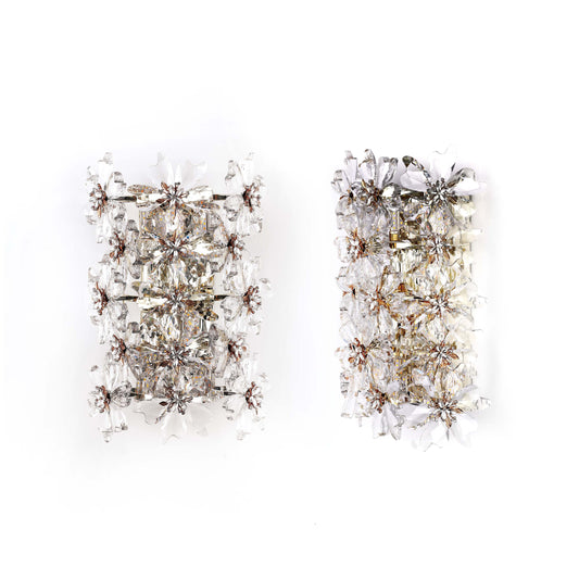 Premium Gold Crystal Deco Wall Sconce, 5-Light E14 Dimmable