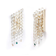Premium Gold Tall Crystal Wall Sconce, 5-Light E14 Dimmable