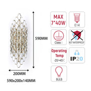 Premium Gold Shield Crystal Wall Sconce, E14 Dimmable