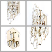 Premium Gold Shield Crystal Wall Sconce, E14 Dimmable