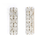 Premium Gold Textured Crystal Wall Sconce, E14 Dimmable