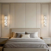 Premium Gold Textured Crystal Wall Sconce, E14 Dimmable