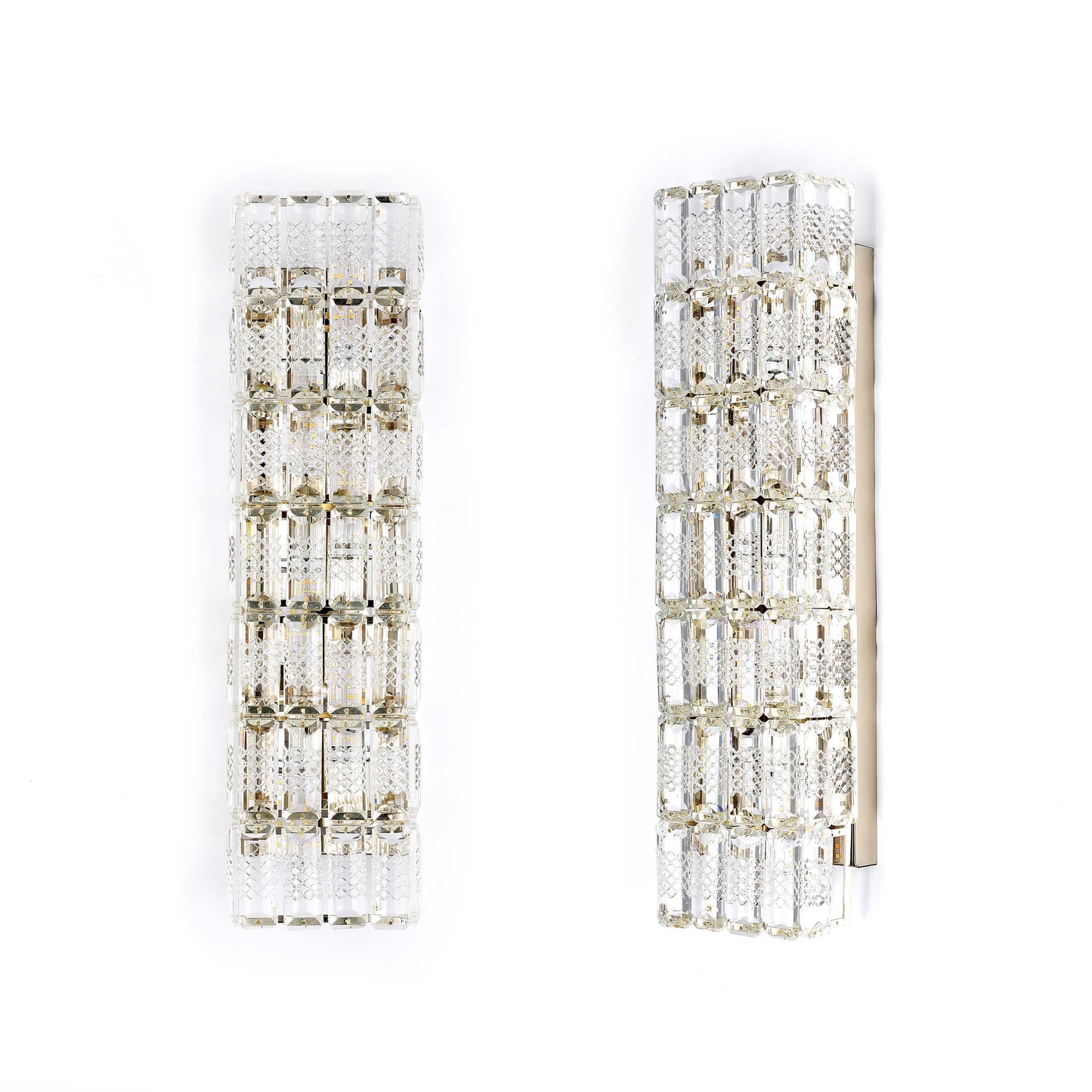 Premium Gold Textured Crystal Wall Sconce, E14 Dimmable