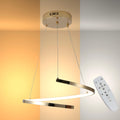 LED Spiral White Chrome Gold Finishing 30W CCT Change Dimmable Contemporary Nordic Scandinavian Pendant Ceiling Light with Remote Control
