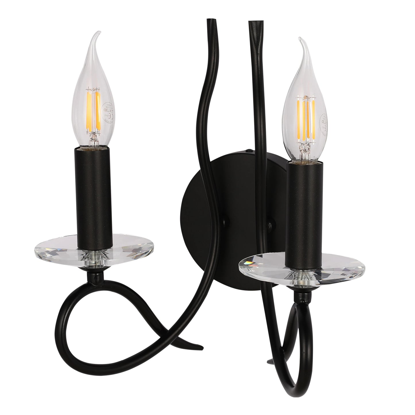 LuxAura Candle Wall Lamp - Single and Double Scroll Options