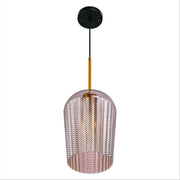 Amber Glass Chevron Schoolhouse Pendant Ceiling Light