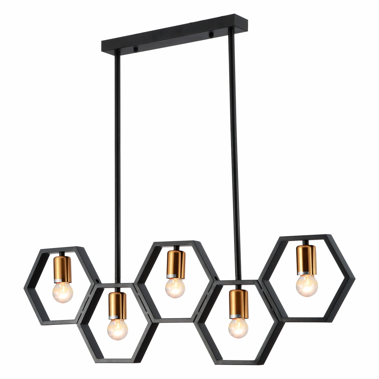 Black Honeycomb Island Chandelier Ceiling Light 5xE27