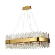 Coffin Crystal Gold Metal Chandelier Ceiling Light E14