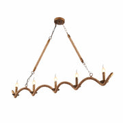 Hemp Rope Spiral Island Ceiling Chandelier Light 5xE14