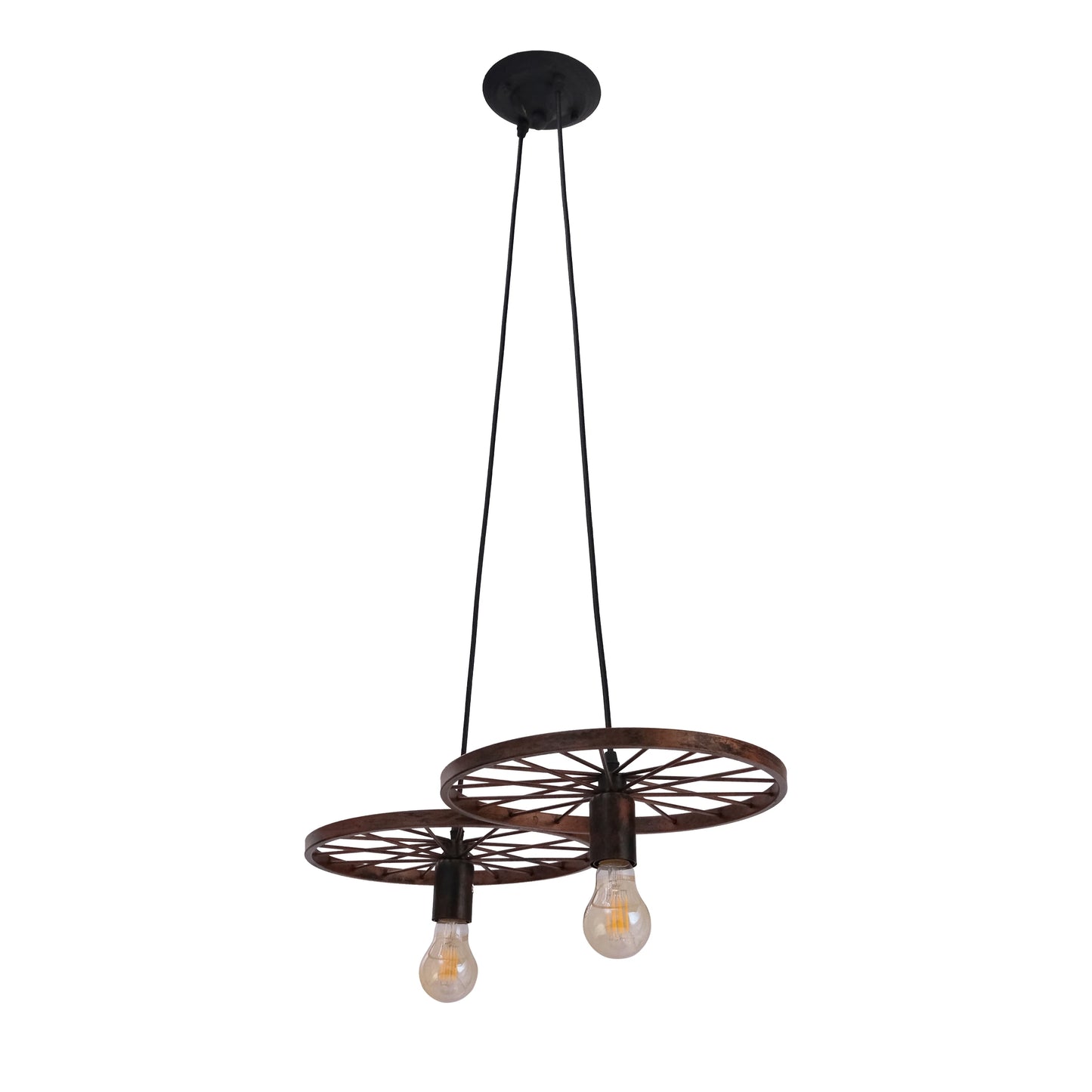 Vintage Industrial Wagon Wheel Chandelier Pendant Ceiling Light E27