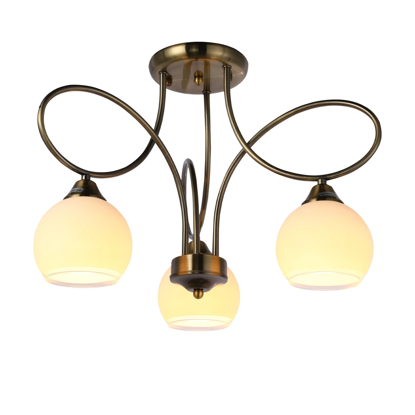 Antique Brass Lily of the Valley Ceiling Light Fixture