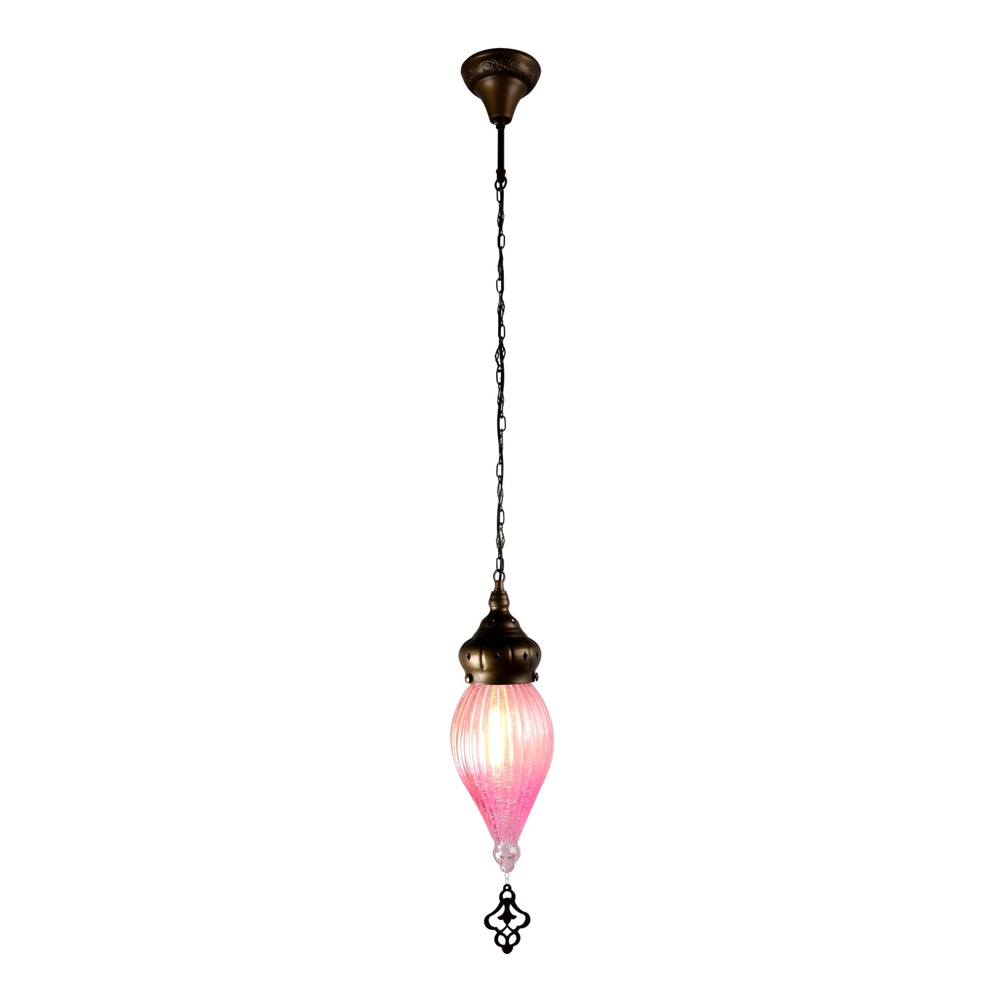 Moroccan Style Antique Brass Glass Oriental Ceiling Pendant Light E27