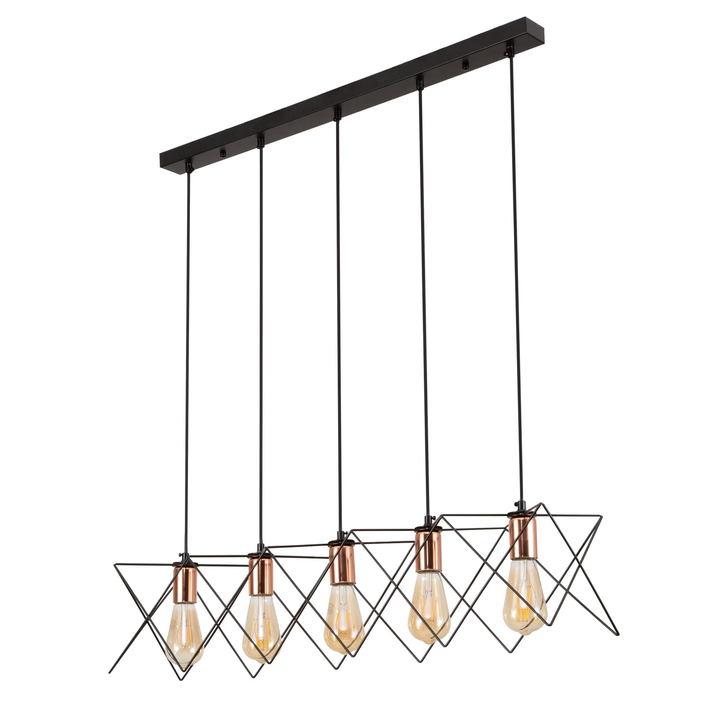 Black Metal Caged Island Chandelier Pendant Ceiling Light E27