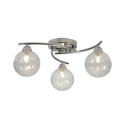 Chrome Metal Clear Glass Ceiling Light 3xG9