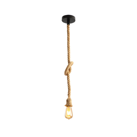 Farmhouse Rustic Hemp Rope Pendant Ceiling Light E27 Fitting