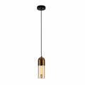 Sleek Duo-Tone Cylinder Pendant Ceiling Light - Amber Bronze or Smoky Black Variants