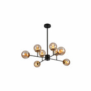 Stilnovo Amber or Opal Glass Globe Modern Sputnik Chandelier Ceiling Light E27