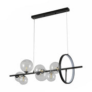 Expanse Ring Black Clear Globe Glasses Kitchen Island LED Chandelier Ceiling Light