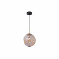 Amber or Smoky Glass Crater Pendant Ceiling Light E27