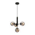 Atom Model Globe Glass Black Metal Body Chandelier Ceiling Pendant Light E27