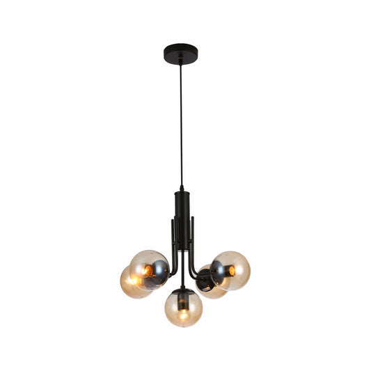 Globe Glass Black Body Pendant Chandelier Ceiling Light E27