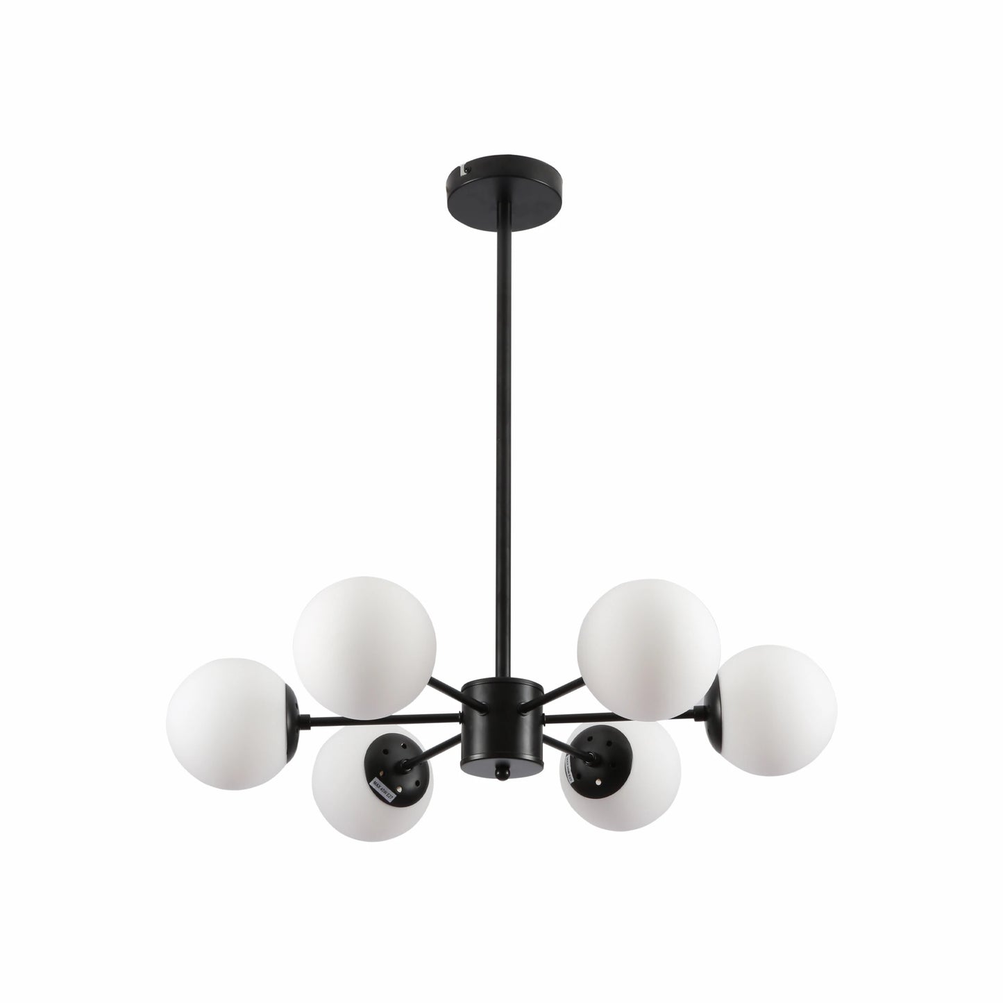 Snowflake Opal Globe Glass Black Body Ceiling Light E27