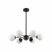 Snowflake Opal Globe Glass Black Body Ceiling Light E27