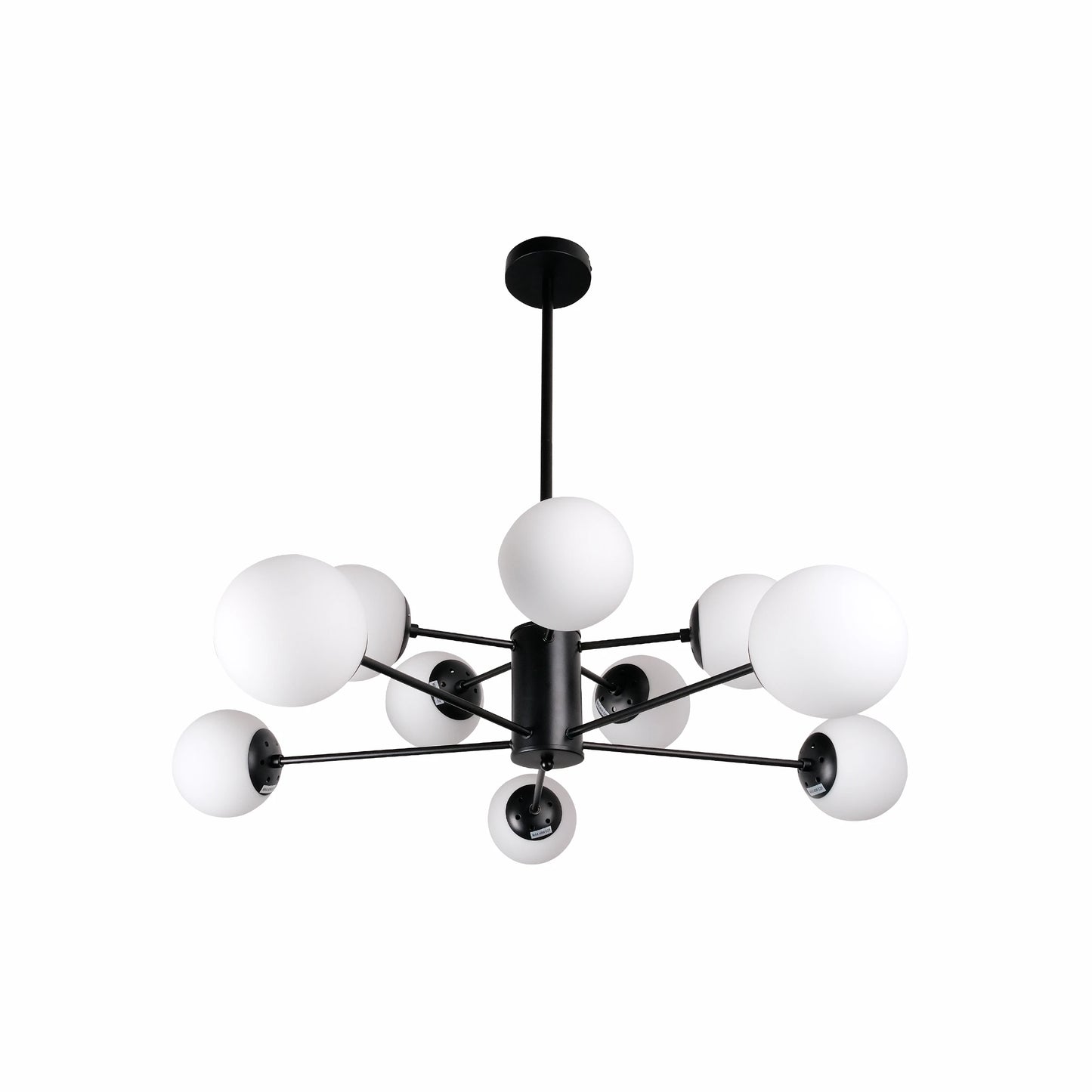 Snowflake Opal Globe Glass Black Body Ceiling Light E27