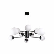 Snowflake Opal Globe Glass Black Body Ceiling Light E27