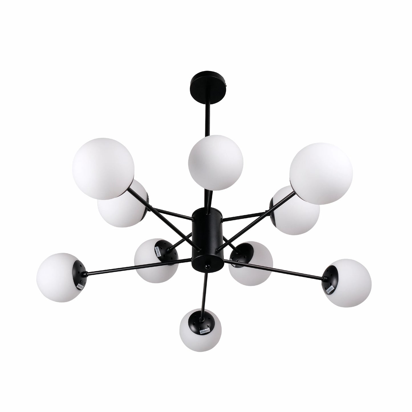 Snowflake Opal Globe Glass Black Body Ceiling Light E27
