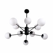 Snowflake Opal Globe Glass Black Body Ceiling Light E27