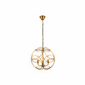 Gold Aluminium Bronze or Black Globe Cage Pendant Chandelier Ceiling Light E14