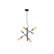 Black and Gold Sputnik Rod Modern Pendant Chandelier Ceiling Light E27