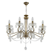 Mary Lillian Mediterranean Elegant Transitional Crystal Chandelier Ceiling Light E14