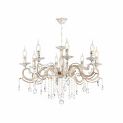 Candle Waterfall Traditional Retro Vintage Arm Chandelier Ceiling Light Crystal Gold Aged Cream E14