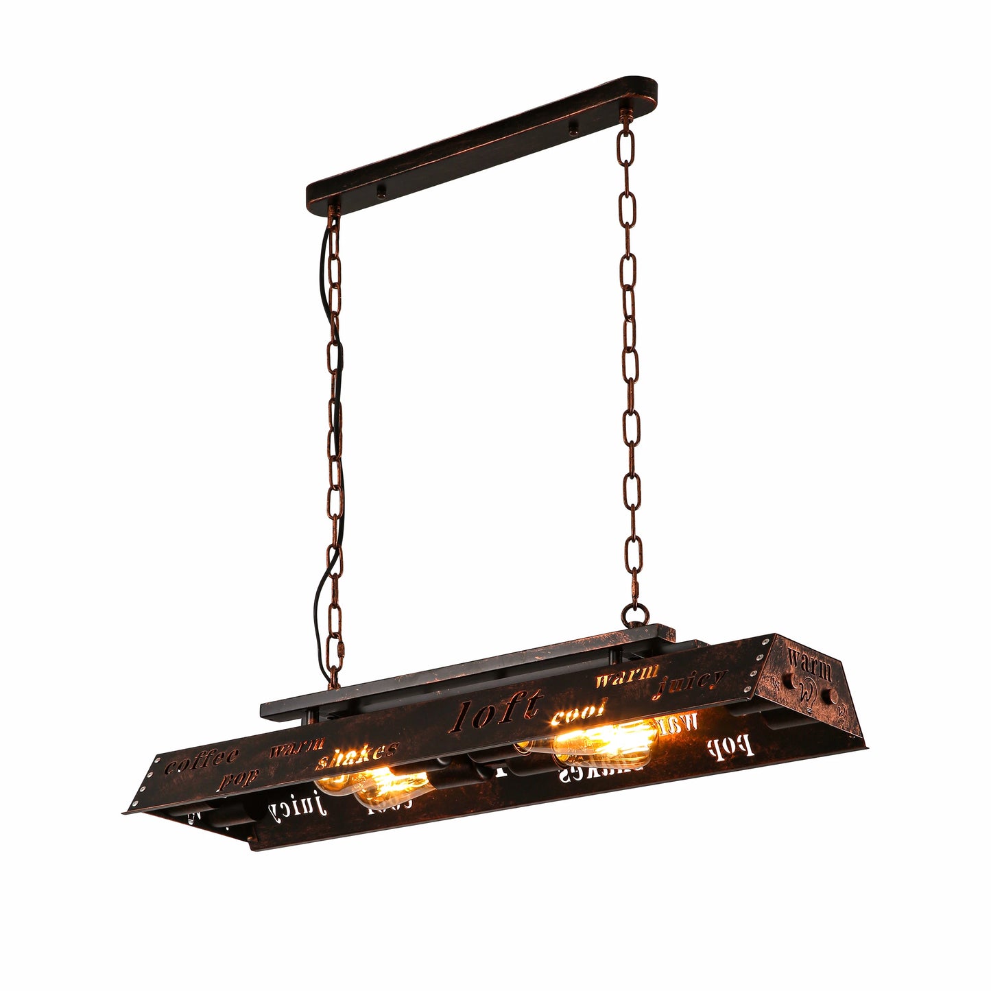 Iron Industrial Island Ceiling Chandelier Light 4xE27