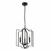 Black Cage Candle Lantern Rustic Nautical Nordic Chandelier Ceiling Light 3xE14 Fittings
