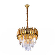 Metropolitan Square Beam Design Tiered Crystal Modern Chandelier Ceiling Light